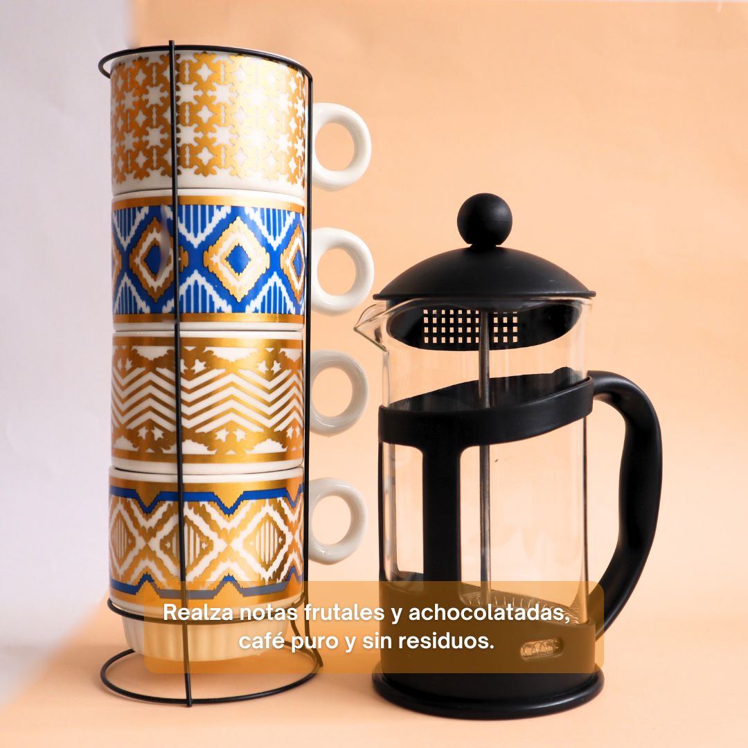 Kit Prensa 600 ML+ Set de 4 tazas