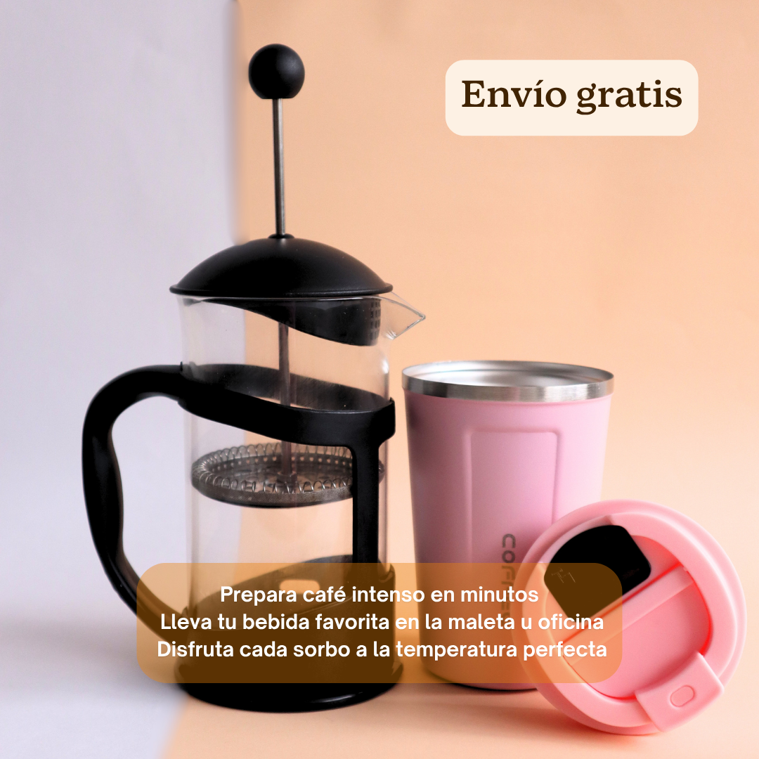 Kit Prensa Francesa 600ML + Vaso termico