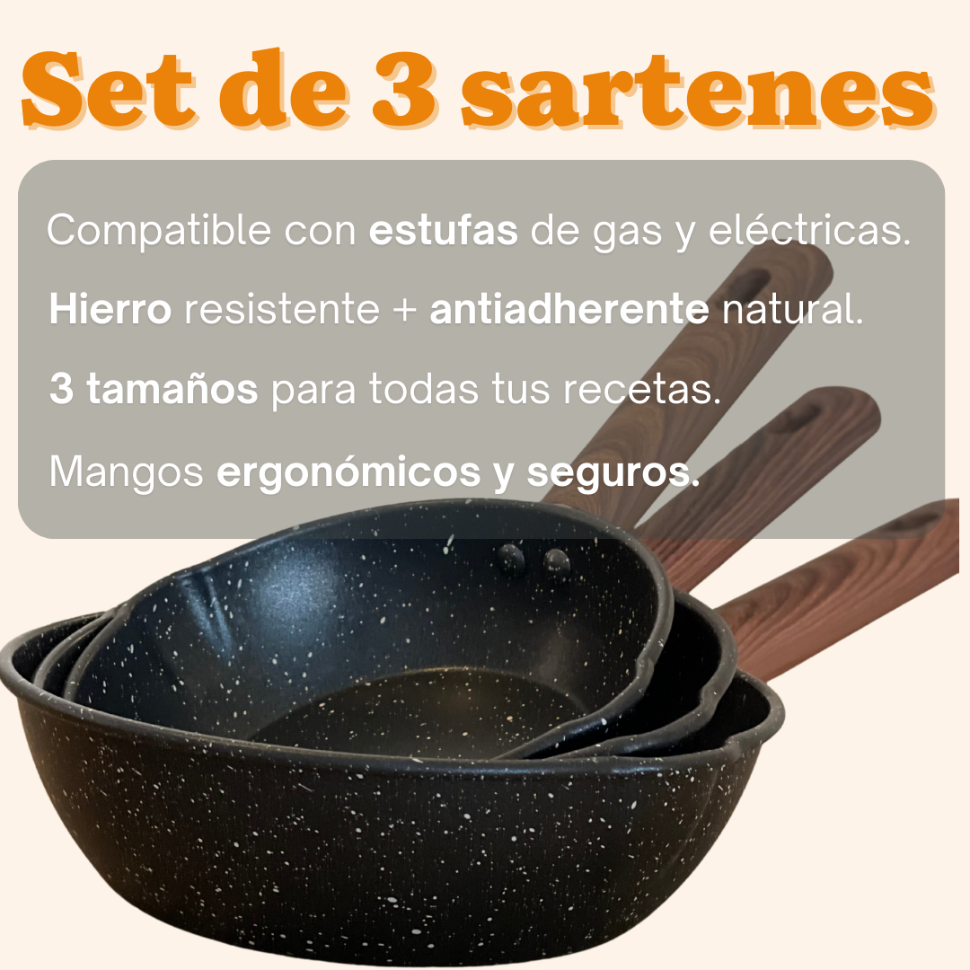 Set de 3 sartenes