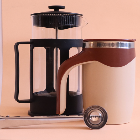 Set prensa francesa de 1000 ML + Vaso batidora y cuchara Gratis