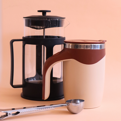 Set prensa francesa de 1000 ML + Vaso batidora y cuchara Gratis