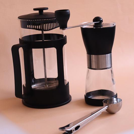 Set Prensa Francesa de 1000 ML + Molino manual y cuchara gratis