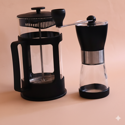 Set Prensa Francesa de 1000 ML + Molino manual